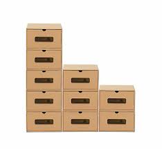 Sammelschränkchen aus holz mit 24 schubladen, 30,2x7,2x30,3 cm. 10 Schubladen Boxen Mit Fenster Aufbewahrung Schuhe Karton Pappe Kiste Stapelbar Ebay