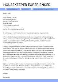 Here are guidelines for h. Housekeeper Experienced Cover Letter Example Template Rg Cover Letter Sample Cover Letter Example Templates Cover Letter Example