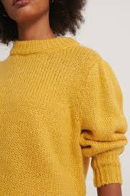 #knitting #learning to knit #knitting in the round #trying #trying new things #learning #constant beginner #having fun though!! Puff Ls Round Neck Knitted Sweater Yellow Na Kd Com