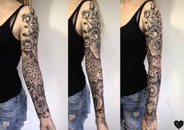 Blackwork Botanicals And Mandala Flowers By Vlada Shevchenko Sleeve Tattoos For Women Arm Sleeve Tattoos Mandala Tattoo Sleeve