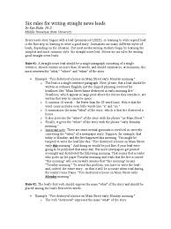 Six Rules For Writing Straight News Leads Comma Verb