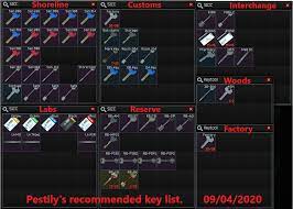 Pestily S Recommended Keys Updated 4 09 2020 Escapefromtarkov