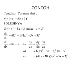 Pada tulisan ini ada 8 aturan turunan fungsi aljabar yang akan kita bahas, berikut ini adalah pembahasannya. Turunan Fungsi Lengkap
