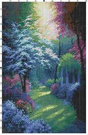 **if you would like the approximate finished size in another count, send me a message i would be happy to provide. Cross Stitch Beautiful Secluded Garden Pattern Design Chart Nature Outdoor Scenery Home Decor Pdf Digital File Instant Download Cross Stitch Landscape Cross Stitch Cross Stitch Patterns