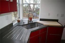 kitchen sink. concrete countertops