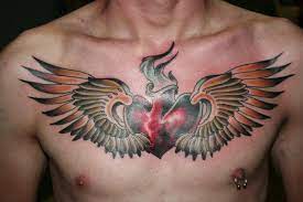 Winged Sacred Heart Tattoos Neck Tattoo Wings Tattoo