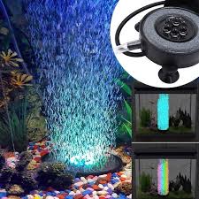 Multi Colored Led Aquarium Light Air Stone Disk Fish Tank Bubbler With Auto Color Changing Led Lamp Home Aquarium Lighting Multi Color Led Led Color Changing Lights