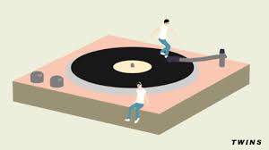 Turntable Hurdle In Motion Twins On Vinyl Gif Music Artwork Records Turntable Recordplayer Vinyl Music Motion Design Animation Animated Gif Vinyl
