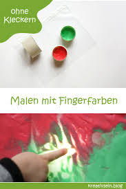 Malen Mit Fingerfarben Ohne Kleckern Kreativsein Blog Fingerfarben Basteln Mit Kleinkindern Kleinkind