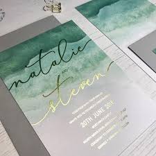 Gold Wedding Invitation Green Watercolour Wedding Invitation Etsy Foil Wedding Invitations Green Wedding Invitations Gold Wedding Invitations