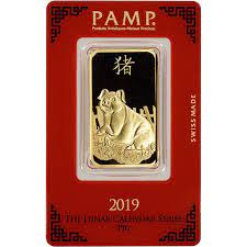 Lunar Year Gold Bar 1 Oz Gold Bar Pamp Suisse Lunar Year Of The Pig 999 9 Fine In Assay Gold Bullion Bars Gold Bars For Sale Gold Bar