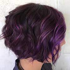 60 Messy Bob Hairstyles For Your Trendy Casual Looks Messy Bob Hairstyles Short Purple Hair Hair Color Purple