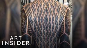 Process of making tattoo, close up. Full Body Tattoo Is Perfectly Symmetrical Youtube