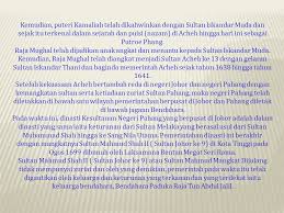 Oleh pakdosendiposting pada 6 april 2021. Latar Belakang Sejarah Kesultanan Melayu Sejarah Negeri Pahang