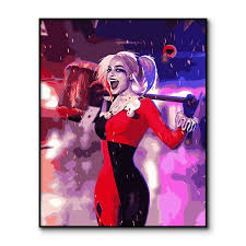 Yeah, she is the beautiful harley quinn with quirky appearance. Poster Suicide Squads Painting By Numbers Framed Harley Quinn Coloring By Number For Adults Painting Calligraphy Aliexpress