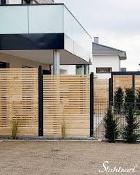 Sichtschutz Zaun Holz Larche Metall Anthrazit Modern Stahlzart Welcome To Blo House Garten Modern