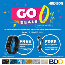 Get approved prior to checkout or at the point of sale and enjoy a revolving account with a starting limit between p2,000 up to p10,000. Ayala Malls Abreeza Ar Twitter Dealsatabreeza Grab These Tech Citing Items For Free When You Shop On Installment Using Your Bdo Credit Card Terms And Conditions Apply Promo Is Valid Until March 31