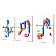 Throw pillows emphasize the music theme, while posters on the wall showcase some favorite bands. Music Note Wall Art Music Themed Artwork Musical Posters Paintings Picture Prints On Canvas Buy Music Wall Art 3 Panel Wall Art Canvas Wall Art Product On Alibaba Com