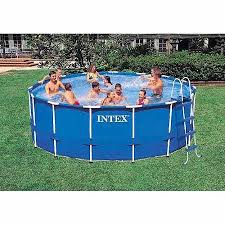 Intex 15 X 48 Metal Frame Above Ground Pool With Filter Pump Walmart Com Swimming Pools Above Ground Swimming Pools Intex