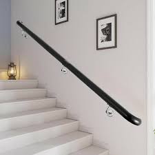 Outdoor handrail is perfect for stairs, steps, and walkways where extra grab assistance is needed. Stair Handrail Stair Rail Aluminum Indoor Handrail For Stairs 6ft Length Black Ebay