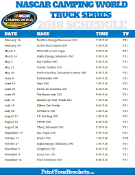 The nascar truck series always provides entertaining racing action. Nascar Camping World Truck Series Race Schedule Gelomanias