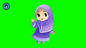  Green Screen Animasi Kartun Muslimah Animasi Kartun Berbicara Youtube Animasi Kartun Gif