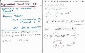 The model of a vibrating. Differential Equations 26 Separation Of Variables Example 1 Youtube