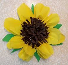 Vielfältige vorlagen zum basteln mit papier. Grosse Sonnenblume Aus Krepp Papier Leicht Selbstgemacht