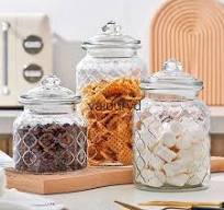 Set Glass Pantry Storage Jars with Acacia Airtight
