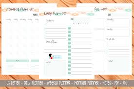 Us Letter Printable Planner Include Daily Planner Weekly Planner Monthly Planner Notes You Will Get Pdf Di 2020