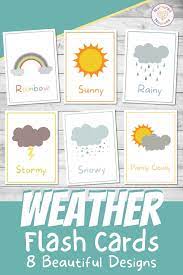 Beautiful Printable Weather Flashcards For Kindergarten And Preschool Nurtured Neurons