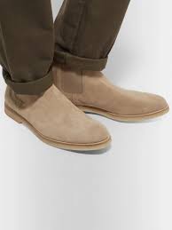 Suede is made from the underside of the animal skin, which is softer and more pliable than the outer skin layer, though not as durable. Sand Suede Chelsea Boots Common Projects Mr Porter