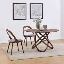 Stately, tapered chair backs and cabriole. China Solid Wood Furniture Modern Round Kitchen Wooden Dining Table Set Photos Pictures Made In China Com