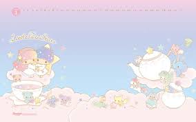 little twin stars wallpaper 2016 一月桌布台灣官方茶會版 stargazer little twin stars star wallpaper pattern wallpaper