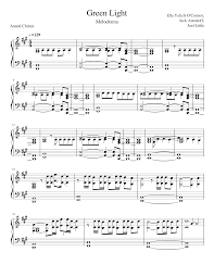 On the light up floor but i hear sounds in my mind brand new sounds in my mind but, honey, i'll be seein' you 'ever i go but, honey, i'll be seein' you. Green Light Lorde Sheet Music For Piano Solo Musescore Com