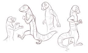 Gecko Sketches Cartoon Character Design Sketches Character Art