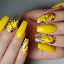 @trυυвeaυтyѕ for more ρoρρin pins‼️ #sunflower nails. Short Acrylic Nail Ideas Yellow Acrylic Nails Infos