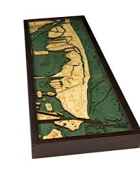 Woodcharts Miami Beach Fl Bathymetric 3 D Wood Carved Nautical Chart