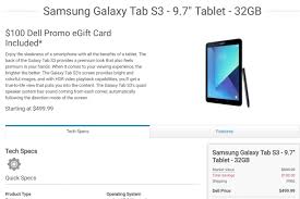 Maybe you would like to learn more about one of these? Deal Alert Dell Brings You The Galaxy Tab S3 For 499 W 100 Dell Gift