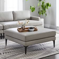 Pietro Mid Century Oval Ottoman West Elm Leather Ottoman Coffee Table Leather Ottoman Ottoman Decor