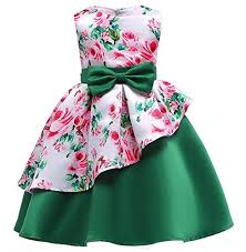 Christmas Dress Girls 5 Green Beautiful Floral Bridal Wear Gowns Party Autumn Dresses For Toddlers Kids Party Dresses Toddler Girl Dresses Girls Party Dress