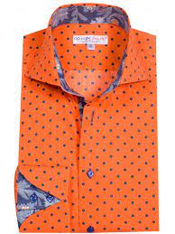 4.4 out of 5 stars 221. Men S Orange Shirt With Blue Dots Napolitan Cuffs
