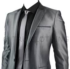 12,239 likes · 904 talking about this. Mens Slim Fit Shiny Silver Grey Suit Blazer Trouser Smart Office Prom Wedding P Business Casual Attire For Men Grey Suit Men Gray Suit
