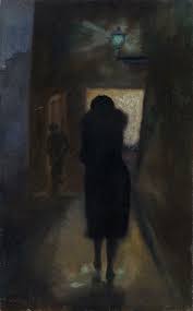 Huariqueje Dark Street Nikolai Sinezouboff 1933 Russian 1881 1956 Oil On Canvas In 2021 Dark Street Moonlight Painting Art