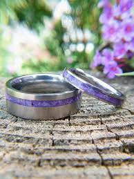 Purple Amethyst Wedding Band Set Matching Amethyst Wedding Band Set Titanium And Amethyst M Amethyst Wedding Band Amethyst Wedding Rings Purple Wedding Rings