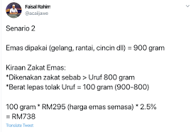 Zakat mal merupakan zakat yang harus dibayar seorang muslim ketika hartanya telah mencapai nishab setara dengan 85 gram emas yang dia miliki selama 1 tahun atau 12 bulan. Nak Simpan Atau Pakai Zakat Emas Wajib Bayar Lelaki Ini Kongsi Cara Mudah Kira Zakat Emas Kashoorga