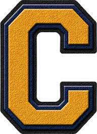 Presentation Alphabets Gold Navy Blue Varsity Letter C Varsity Letter Lettering School Scrapbook