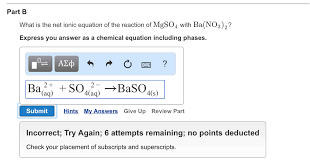 What Is The Net Ionic Equation Of The Reaction Of Chegg Com