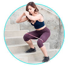 Maintain neutral spine with the arms extended, shoulders down and chest lifted. Elevated Lateral Step Ups With Mini Loop Booty Bands