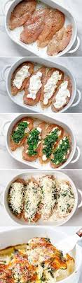 Spinat Huhnchen Auflauf Mit Frischkase Und Mozzarella Gesunde Rezepte Leckere Abendessen Rezepte Gesunde Rezepte Huhnchen Auflauf